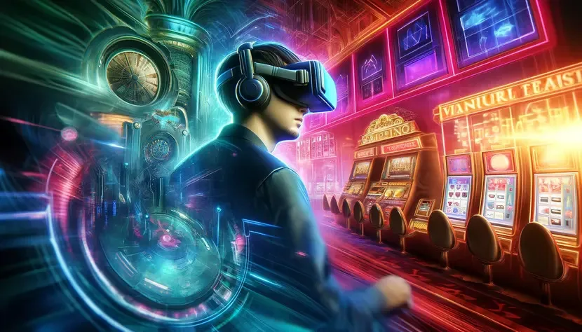 Jugador de deportes electrónicos en casino VR